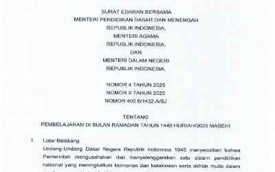 SEB tentang Pembelajaran di Bulan Ramadhan 1446 H